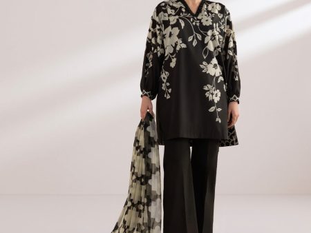 Monochrome  24-3 Piece - Printed Silk Suit - U3Psl24V43Uc For Cheap