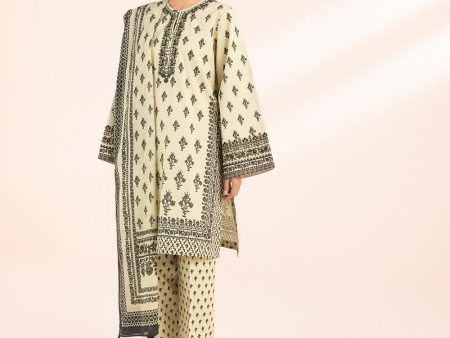 Monochrome  24-3 Piece - Embroidered Lawn Suit - 0U3Pebw24V47 Online Sale