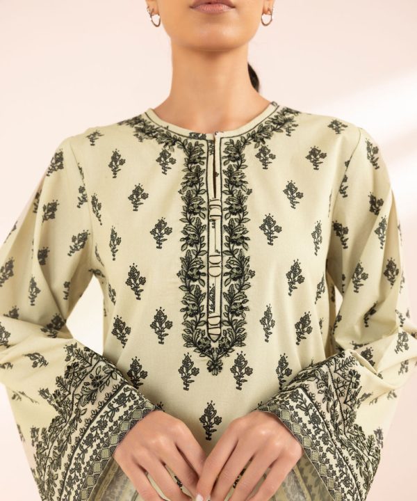 Monochrome  24-3 Piece - Embroidered Lawn Suit - 0U3Pebw24V47 Online Sale