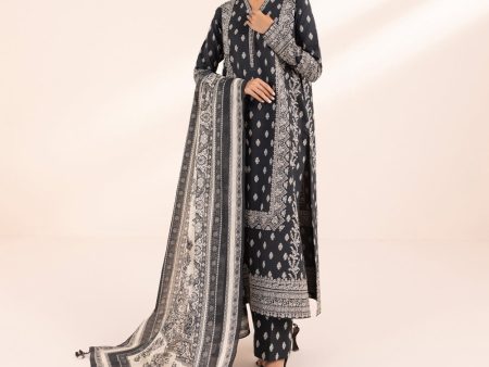 Monochrome  24-3 Piece - Printed Lawn Suit - U3Pebw24V416 Online Hot Sale