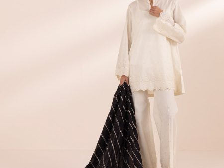 Monochrome  24-Embroidered Voile Dupatta - 0U1Dedy24V43 Supply